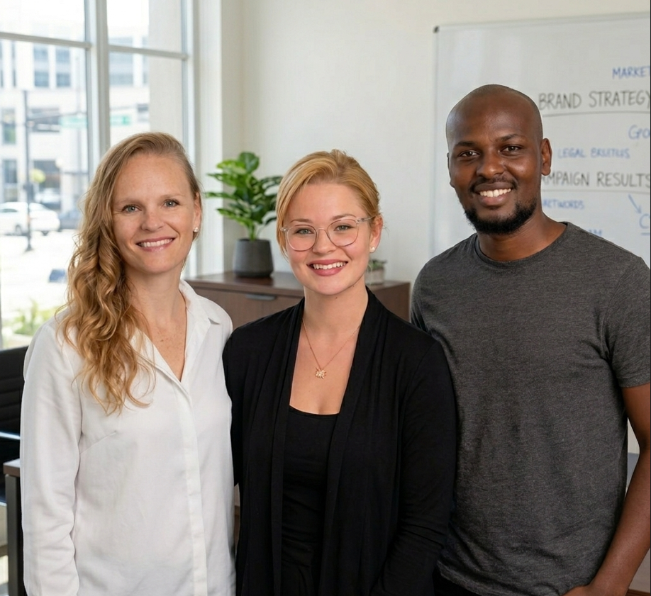 True Ceiling Solutions marketing team standing together in an office